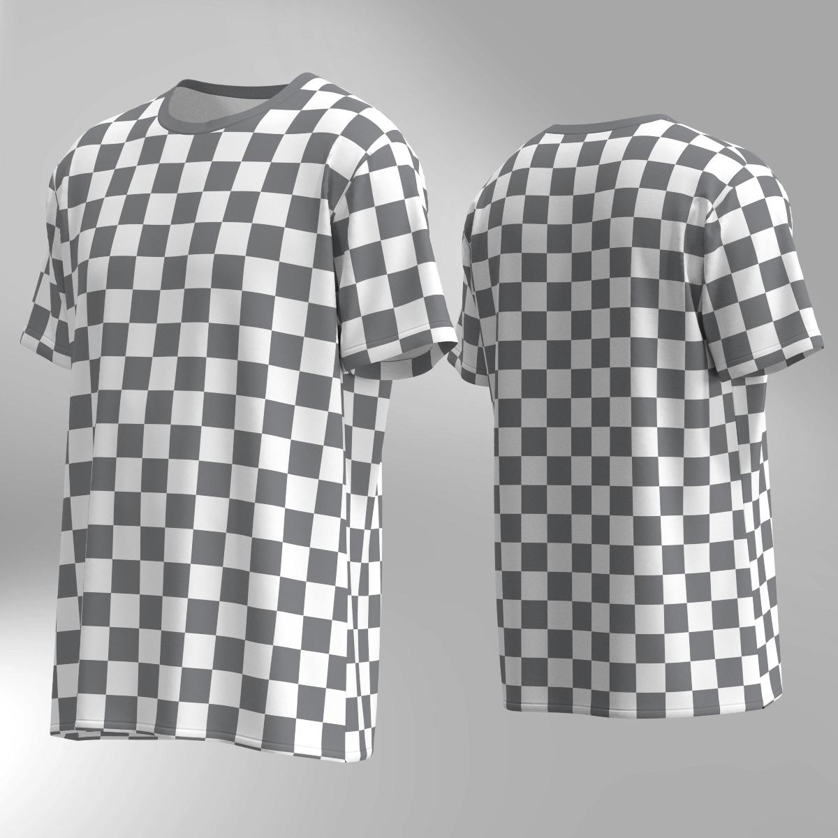 Checker Pattern T-shirt White on Colors Check Box Racing Flag