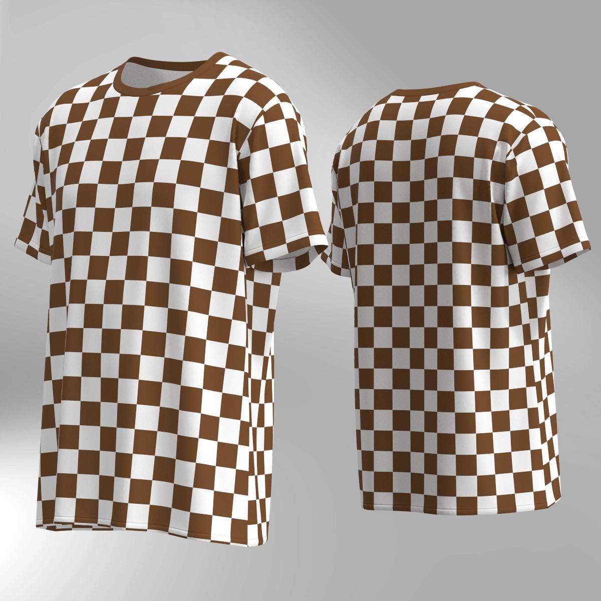 Checker Pattern T-shirt White on Colors Check Box Racing Flag
