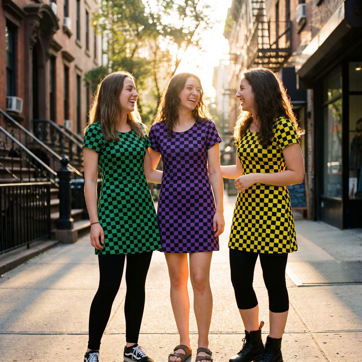Yellow Checkered Dress - Etsy