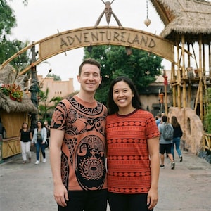 Moana Maui Tattoo T-shirt Costume Disney Disneyland Marathon Fun Run Men Women Short Sleeve Clothing