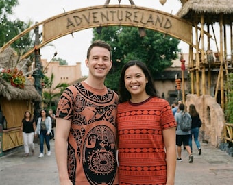 Camiseta con tatuaje de Moana y Maui, disfraz de Disney, maratón de Disneyland, carrera divertida, ropa de manga corta para hombres y mujeres.