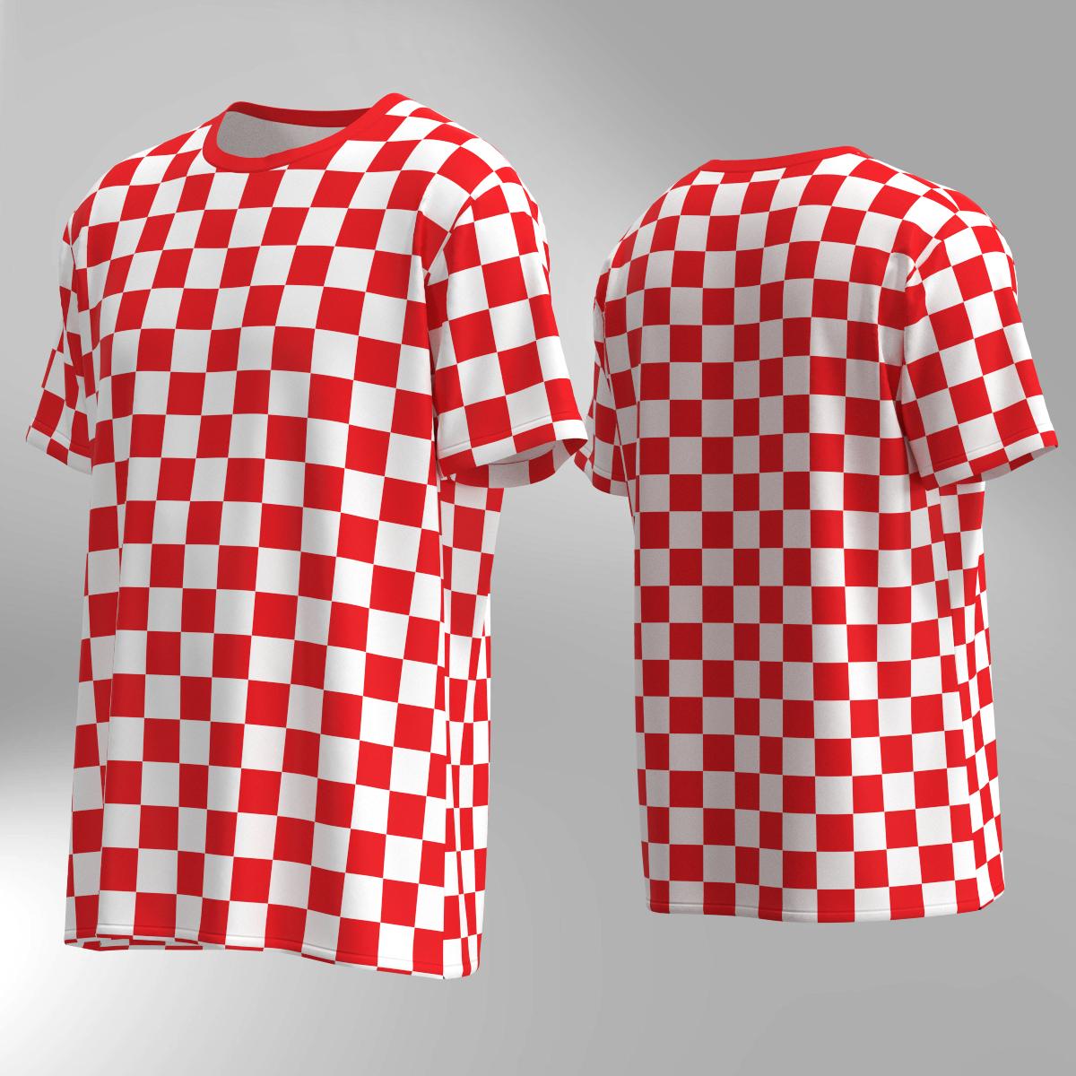 Checker Pattern T-shirt White on Colors Check Box Racing Flag