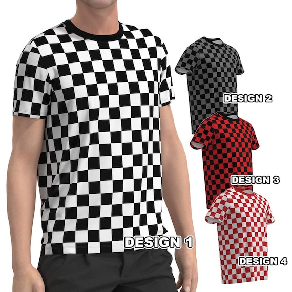 Checker Check Box Pattern Black White Red Gray Grey Racing