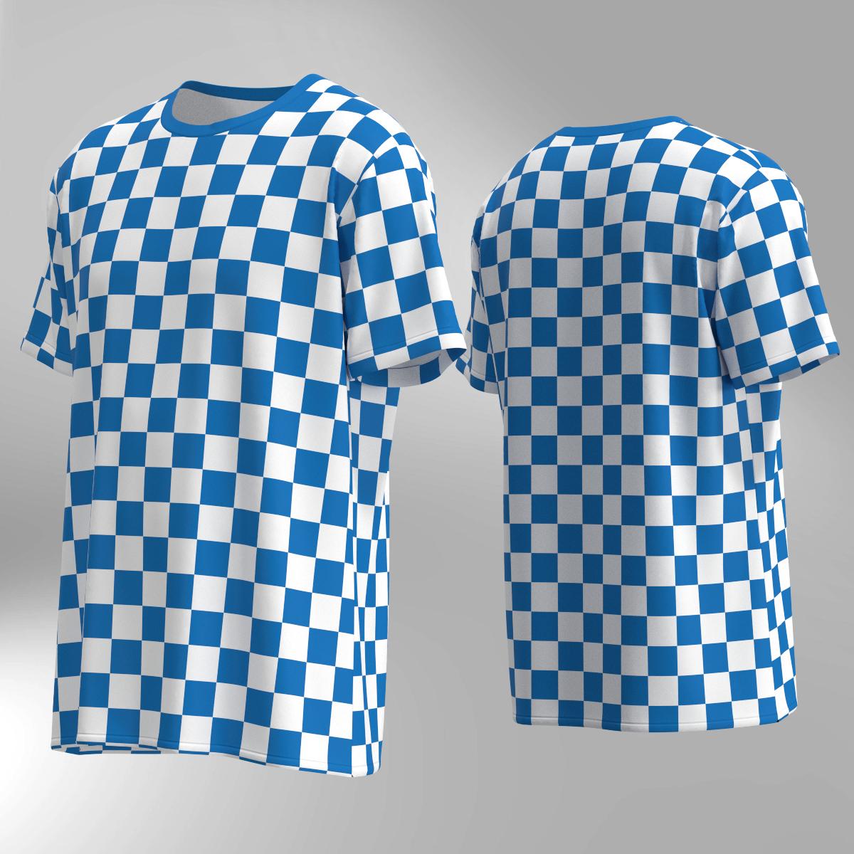 Checker Pattern T-shirt White on Colors Check Box Racing Flag