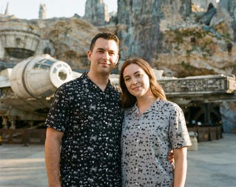Star Wars Hawaiian Shirt Galaxy Battle Space Ships Short Sleeve Button Men Women Couple Matching Clothing