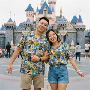 Fantasyland Posters Hawaiian Shirt Fantasy Adventure Disney Disneyland Men Women Button Short Sleeve Clothing