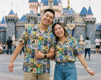 Fantasyland Posters Hawaiian Shirt Fantasy Adventure Disney Disneyland Men Women Button Short Sleeve Clothing