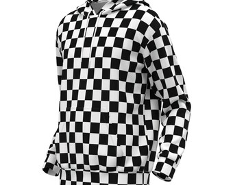 【SATIIIZ】Retia over hooded checkered shirt Nade Label Checkered Shirt - satiiiz