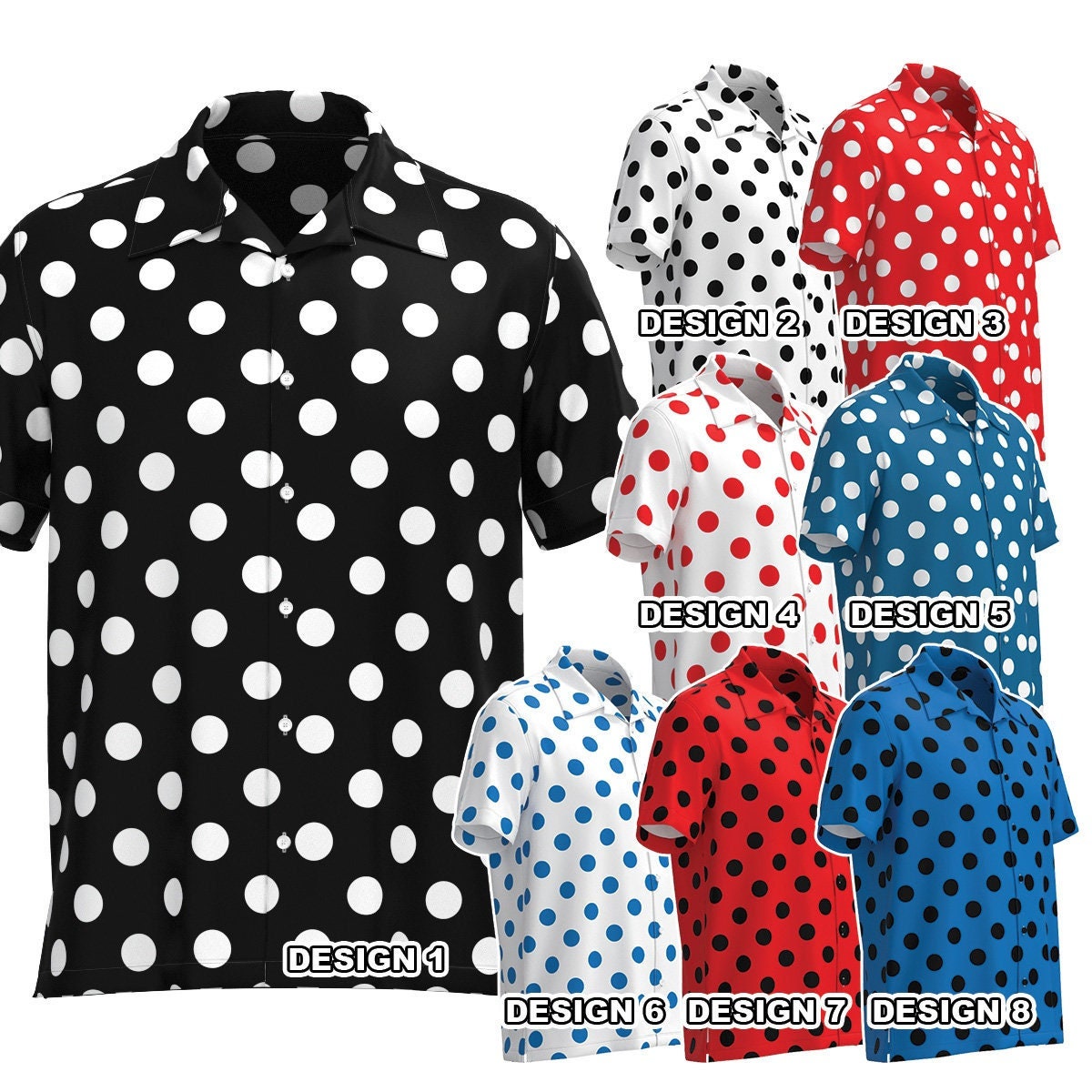 black and white polka dot button down shirt