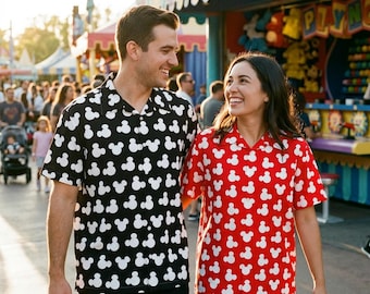 Mickey Ears Silhouette Hawaiian Shirt Disney Disneyland Mouse Men Women Button Up Clothing