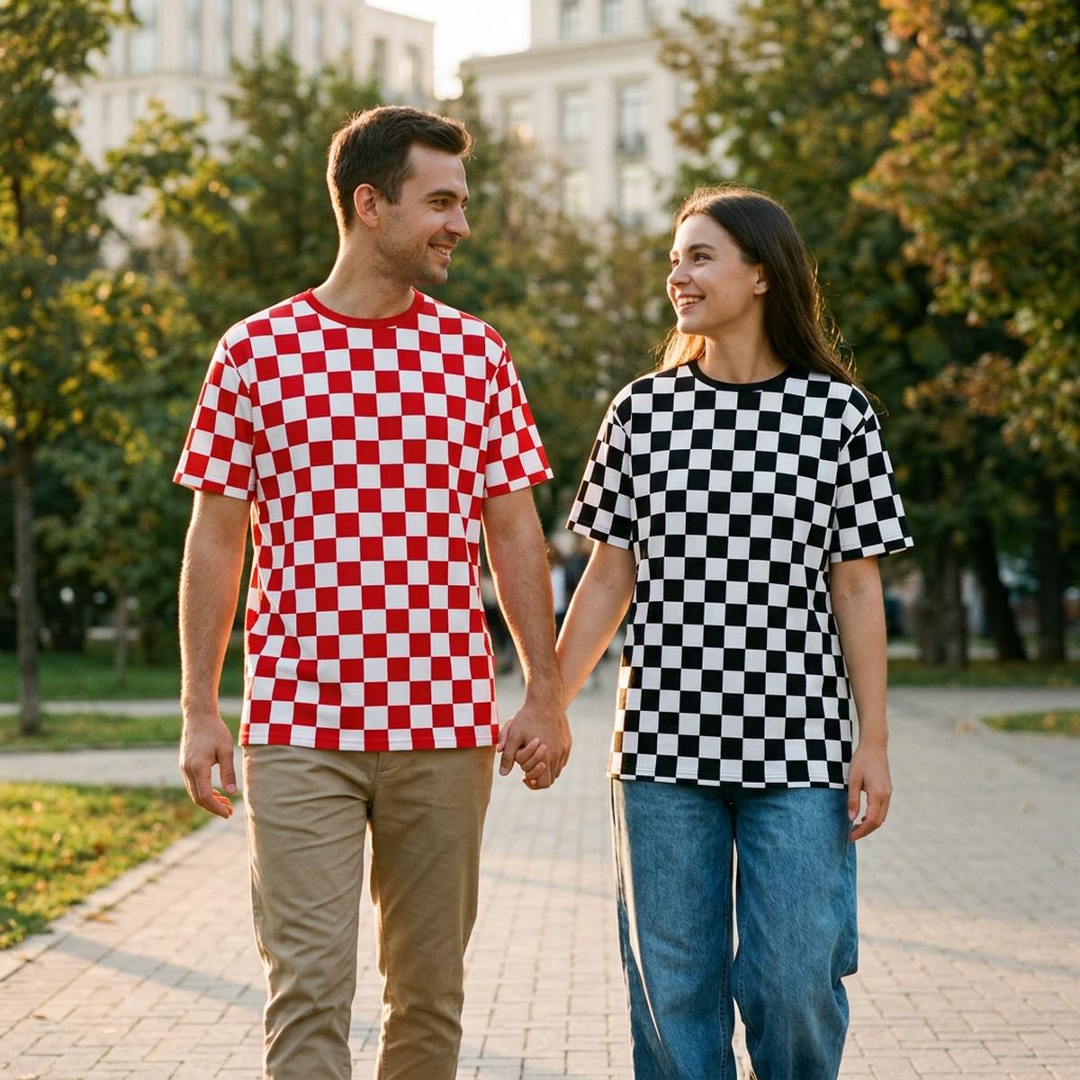 ラボット　FRGMT CHECKERED PATTERN WEAR Checker Pattern T-shirt White on Colors Check Box Racing Flag