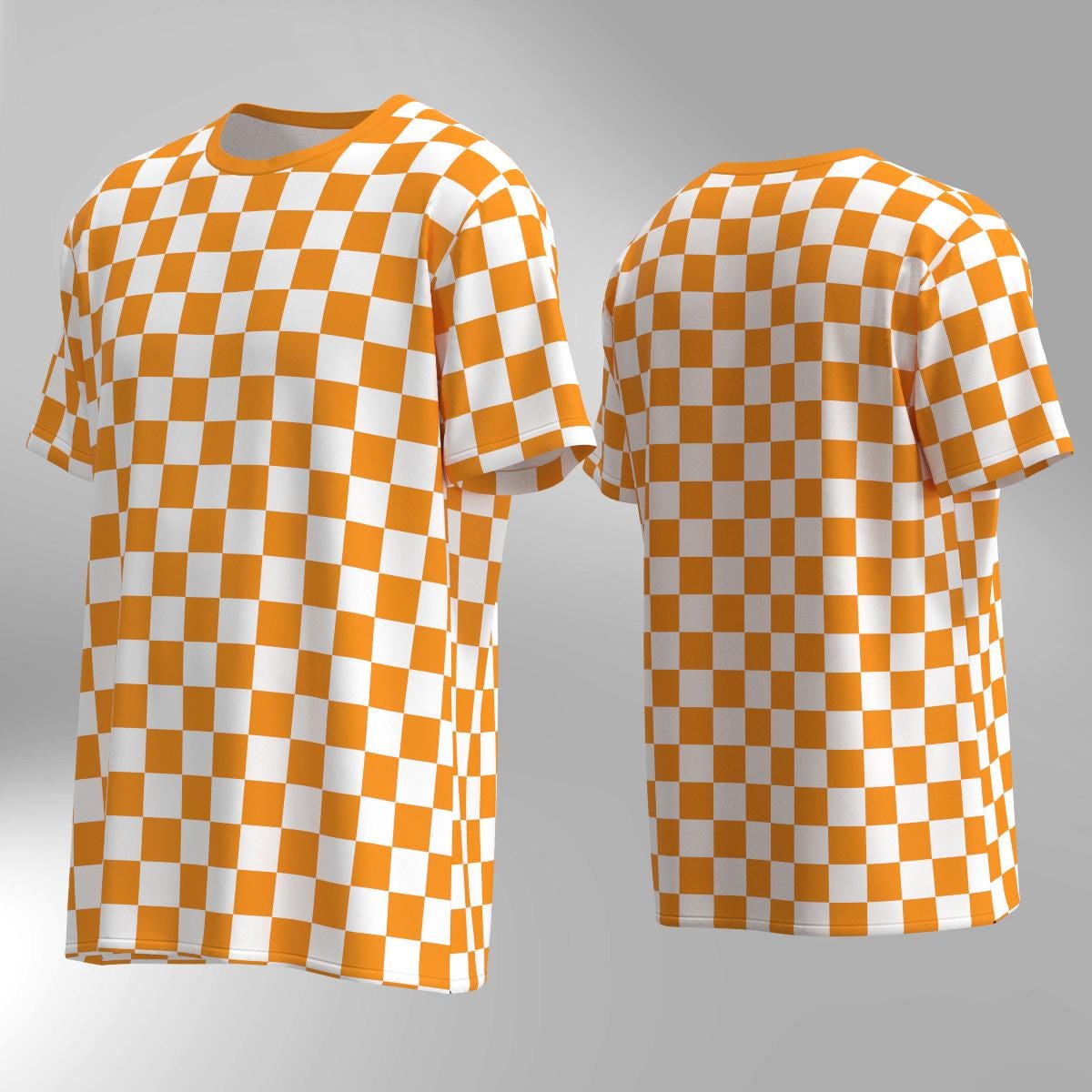 Checker Pattern T-shirt White on Colors Check Box Racing Flag