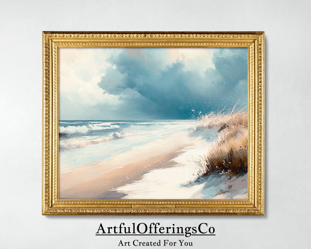Seaside Harmony A Digital Impressionist Landscape Poster Etsy