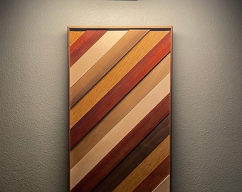 Diagonal wall wood art