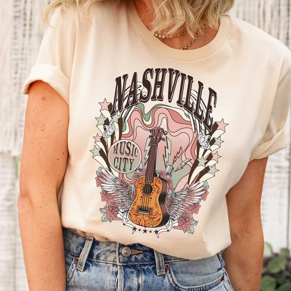 Nashville Music City Graphic Tee, Country Music T Shirt, Nashville Shirt, Girl's Trip, Nashville Music City T Shirt, Cute Country Girl Shirt