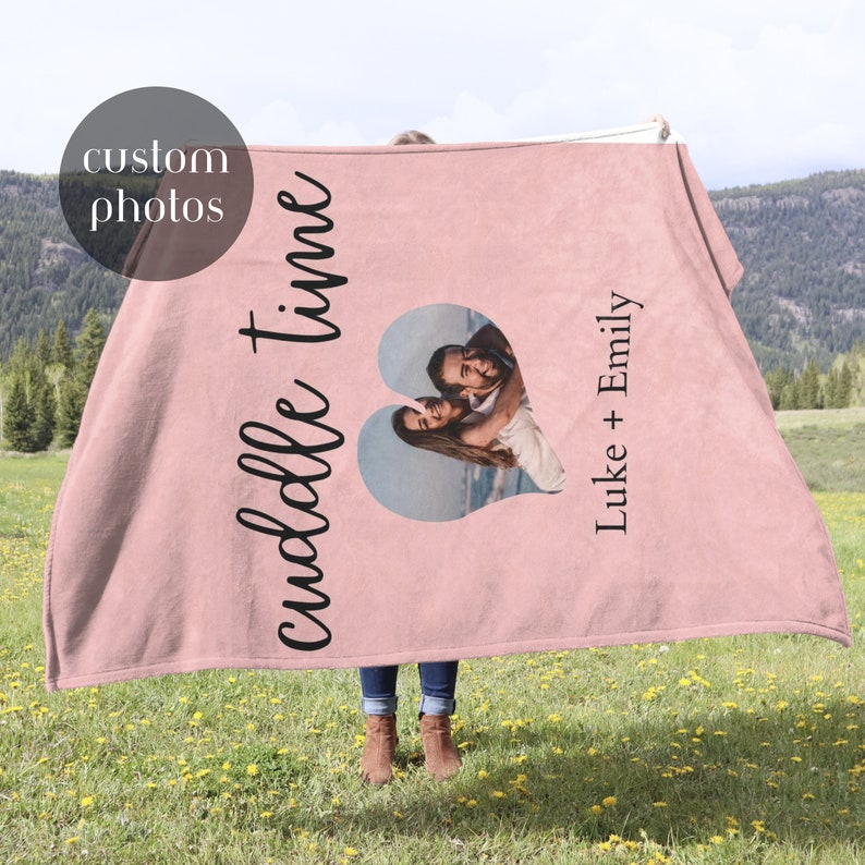 Valentines Blanket for Couples, Personalized Name Blanket, Valentine Gifts for Girlfriend, Cute