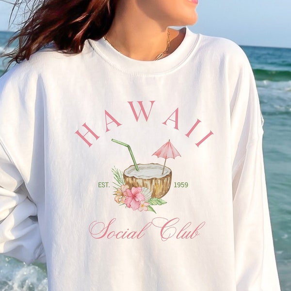 Hawaii Sweatshirt Coconut Girl Beachy Sweatshirt Hibiscus Shirt Preppy Stuff Coconut Girl Clothes Beach Sweatshirt Coconut Girl Shirt Aloha