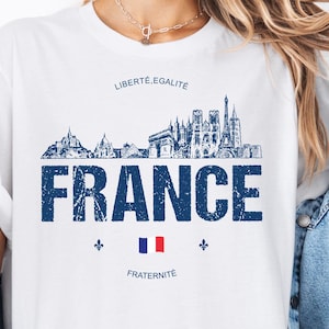 France Shirt, France Vacation Souvenir Tshirt, France Gifts, European Travel T-shirt, France Vintage Skyline Unisex T-shirt, French T-shirt