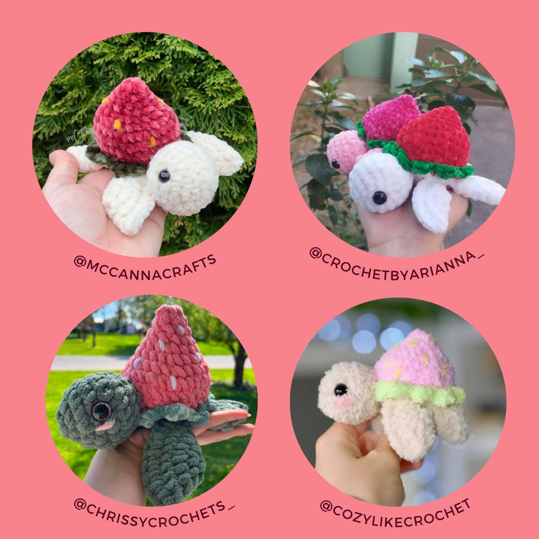 Crochet Strawberry Turtle Pattern PDF Only Low-sew - Etsy
