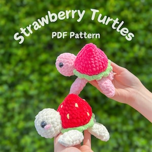 Crochet Strawberry Turtle Pattern PDF Only Low-Sew