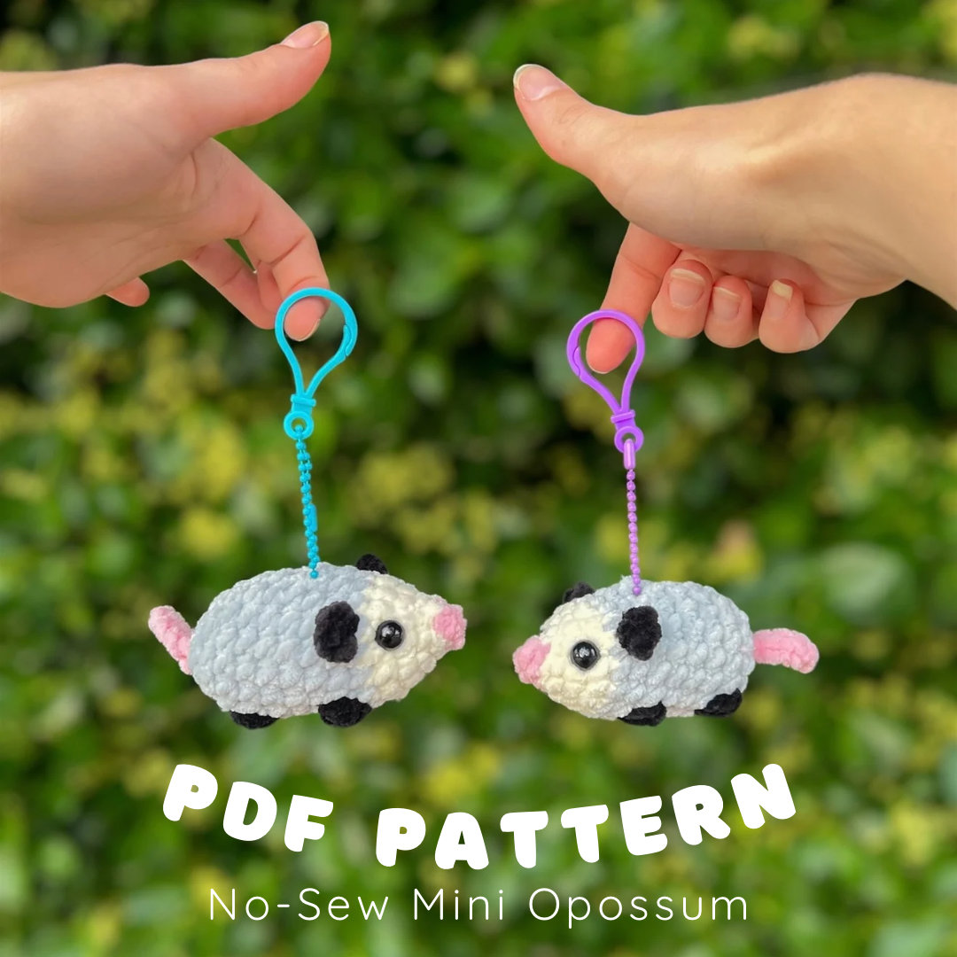 39 Opossum Crochet Patterns for Cute, Quirky Amigurumi Projects 20 No-sew Mini Opossum Keychain Crochet