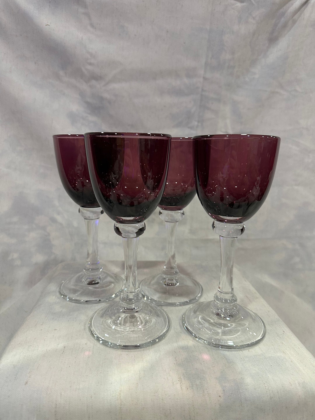 Amethyst Wine Glasses Set of 4 Etsy