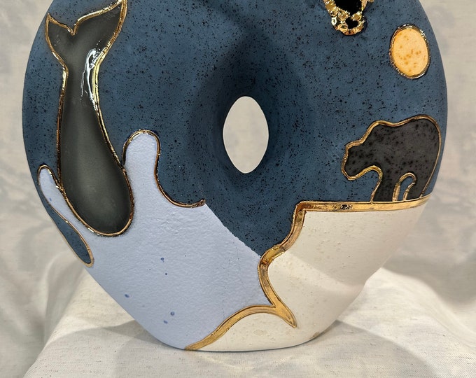 Oneofakind Sharon Penn Pottery Vase Native American Pottery 22K Gold