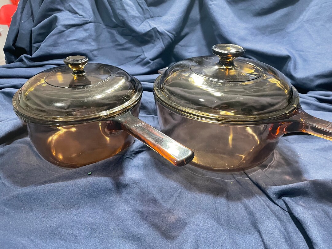 4 Pc Corning Vision Glass Cookware Set 1.5L and 2.5L W/ Lids Etsy