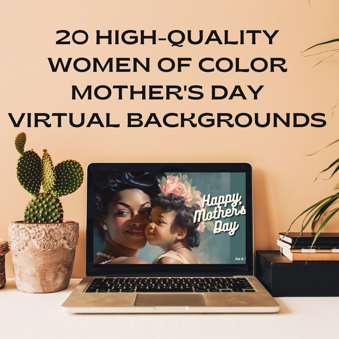 Mother's Day Zoom Virtual Backgrounds Backdrop Women Etsy