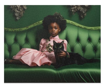 Pretty in Pink Puzzle (120, 252, 500-Piece) - Black Girl Magic Series - African American Art Jigsaw