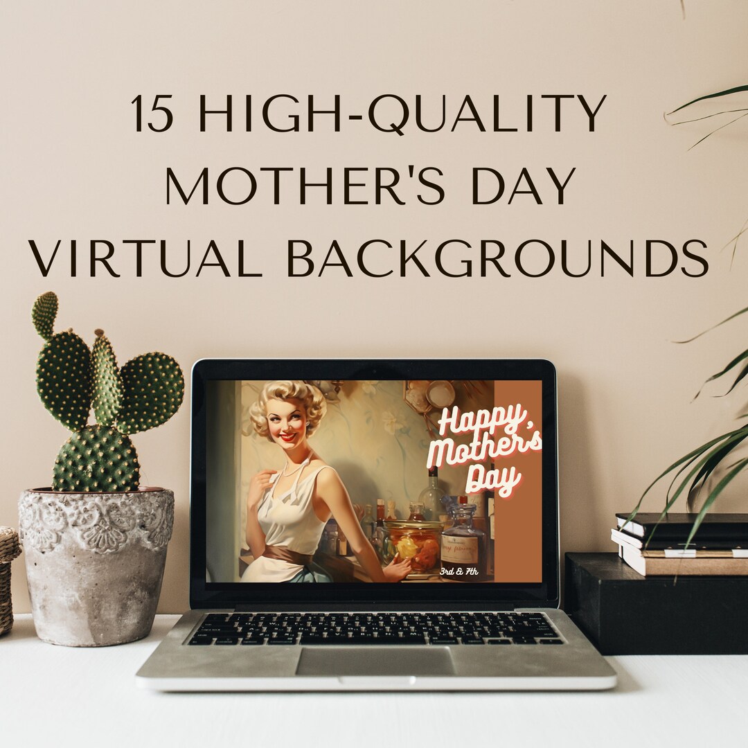 Mother's Day Zoom Virtual Backgrounds Beautiful Backdrop Etsy