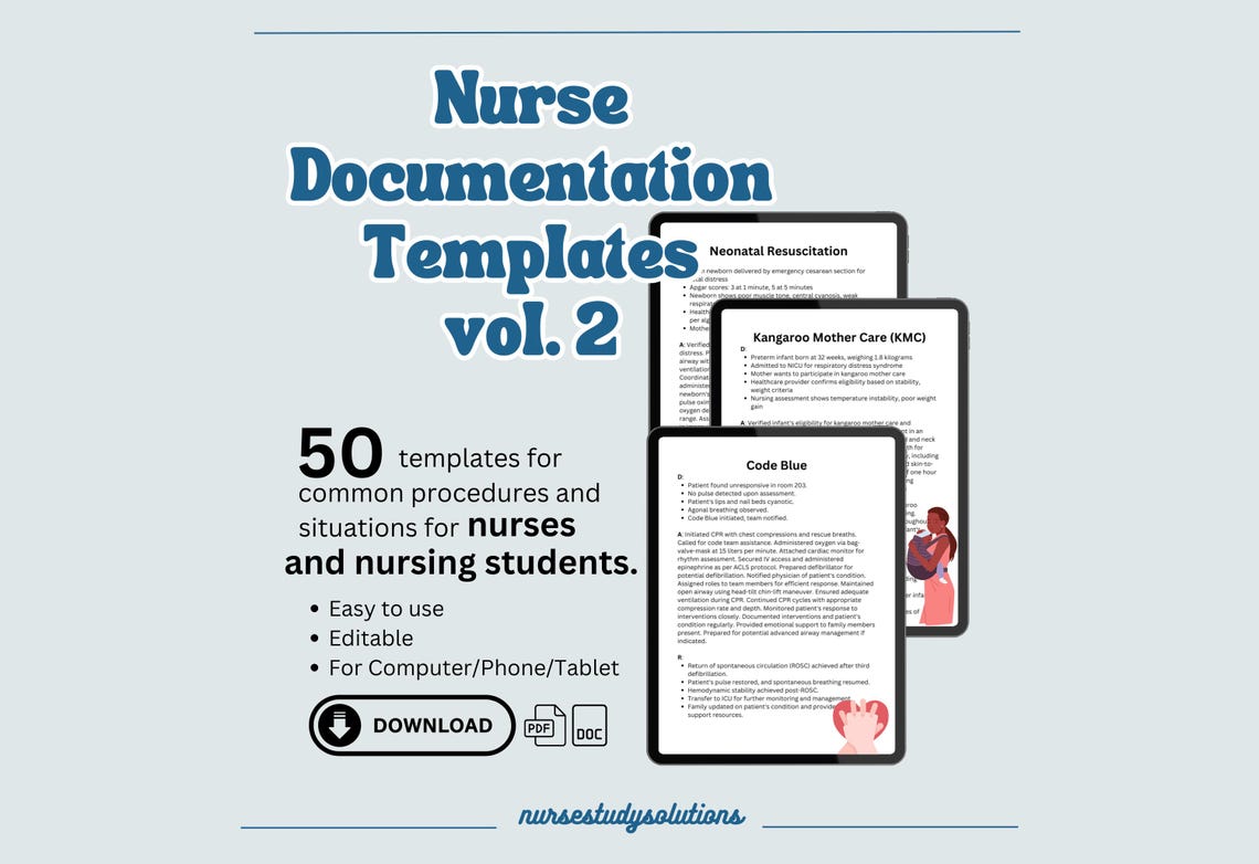 Nurse Documentation Template Nurse Charting Template Nurse Report Sheet ...