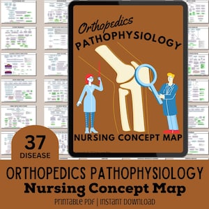 Plus de 37 orthopédie Physiopathologie Notes sur le personnel infirmier Carte conceptuelle Ostéoporose Maladie de Pagets Scoliose Syndrome du canal carpien Guide d'étude NCLEX