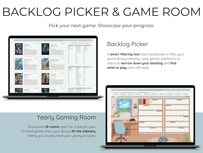 Video Game Tracker Toolkit Gaming Tracker Spreadsheet Template Backlog Picker Planner Gaming Log Achievement Wishlist Collection Game Review image 9