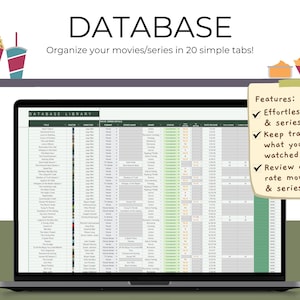 Film & Serie TV Show Tracker Tabelle Vorlage mit Galerie Zitaten Sammlung Film Liebhaber Journal Planer Episoden Bewertung Bewertung Bingo Bild 6