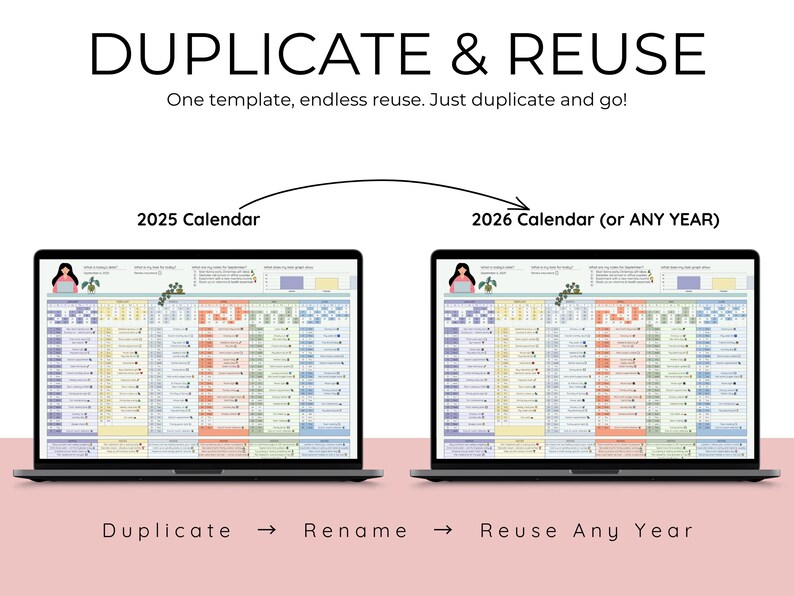Year at a Glance Calendar Google Sheets Template Excel Template 12 ...