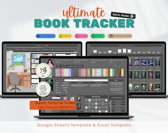Reading Tracker Google Sheets Template Book Tracker Planner Excel Template TBR Journal Reading Log Spreadsheet Digital Personal Library List