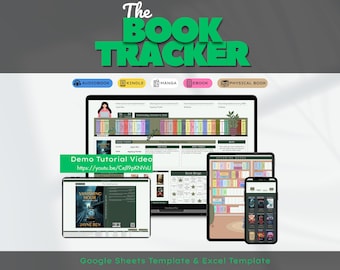 Book Tracker Reading Journal Google Sheets Digital Reading Planner Excel Spreadsheet Template TBR Book Organizer Home Library Bookish Gift