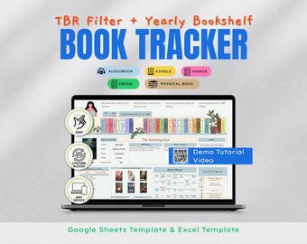 2027 ultimative Buch Tracker Google Sheets Serien Tracker Excel Tabelle Digitale Bibliothek Online TBR Buchliebhaber Lesejournal Bücherwurm Geschenk