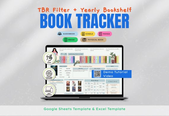 2027 Ultimate Book Tracker Google Sheets Series Tracker Excel Spreadsheet Digital Library Online TBR Book Lover Reading Journal Bookish Gift