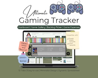 Ultimate Game Tracker Google Sheets Template Excel Template Gaming Log Spreadsheet Video Game Collection List Review Journal Backlog Planner