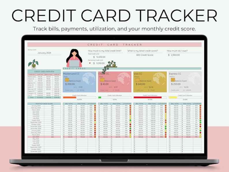 Credit Card Expense Tracker Credit Score Planner Credit Card ...