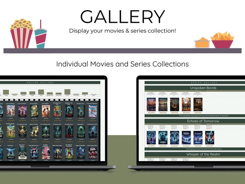 Film & Serie TV Show Tracker Tabelle Vorlage mit Galerie Zitaten Sammlung Film Liebhaber Journal Planer Episoden Bewertung Bewertung Bingo Bild 7