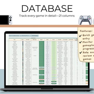 Video Game Tracker Toolkit Gaming Tracker Spreadsheet Template Backlog Picker Planner Gaming Log Achievement Wishlist Collection Game Review image 7
