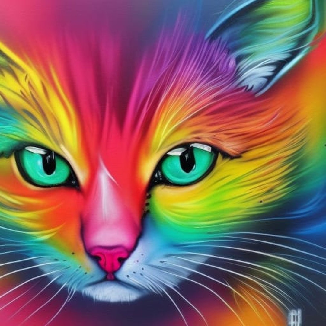 A Portrait of a Cat 01 DIGITAL print Cat Lover Wall Art Wall Decor Cat