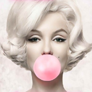 Marylin Monroe Bubble Gum  Attitude Wall Art Decoration Poster