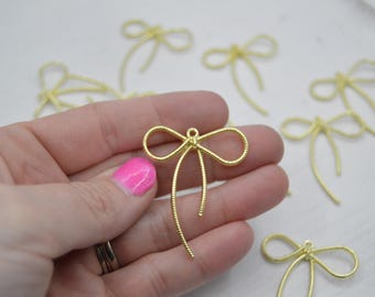 Dije de lazo de latón de aleación bañada en oro, suministros para aretes, accesorios para aretes, conector, lazo, dijes de 44 mm