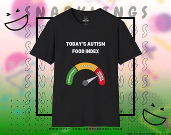 Autism Food Index Graphic Tee | Oddly Specific Autistic Shirt, Neurodivergent Tee, The Tism T-shirt, Chicken Tenders Design