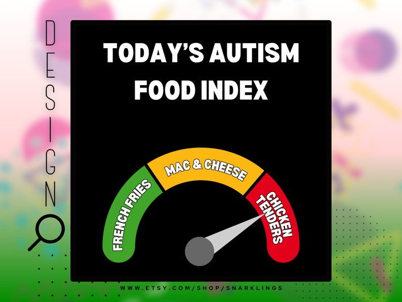 Autism Food Index Graphic Tee Oddly Specific Autistic Shirt, Neurodivergent Tee, The Tism T-shirt, Chicken Tenders Design zdjęcie 3