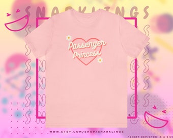 T-shirt met graphic passagiersprinses | Cadeau voor vriendin, TikTok-trendshirt, Moederdag, trendy reistop, cadeau voor haar
